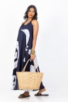 Leah Strappy Batik Dress in Blue