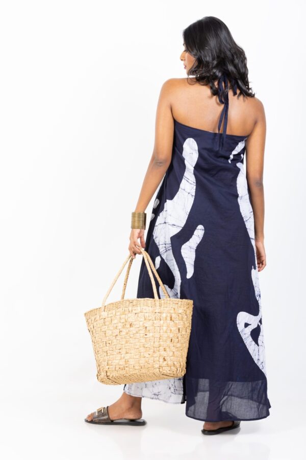 Leah Strappy Batik Dress in Blue