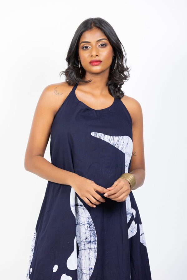 Leah Strappy Batik Dress in Blue