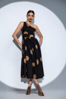 Opal One Shoulder Batik Midi Dress