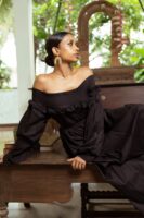 Ria Off Shoulder Smock Maxi Dress