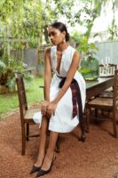 Isla Sleeveless Midi Dress with Batik Accent Belt