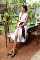 Isla Sleeveless Midi Dress with Batik Accent Belt