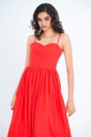Lilly Fit and Flare Maxi Dress in Peach