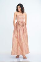 Celestia Strapless Maxi Dress in Pink Batik
