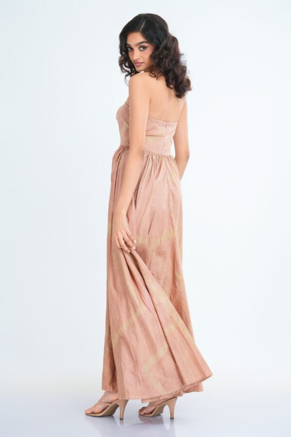 Celestia Strapless Maxi Dress in Pink Batik