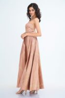 Celestia Strapless Maxi Dress in Pink Batik