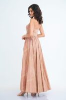 Celestia Strapless Maxi Dress in Pink Batik