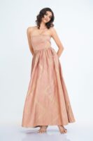 Celestia Strapless Maxi Dress in Pink Batik