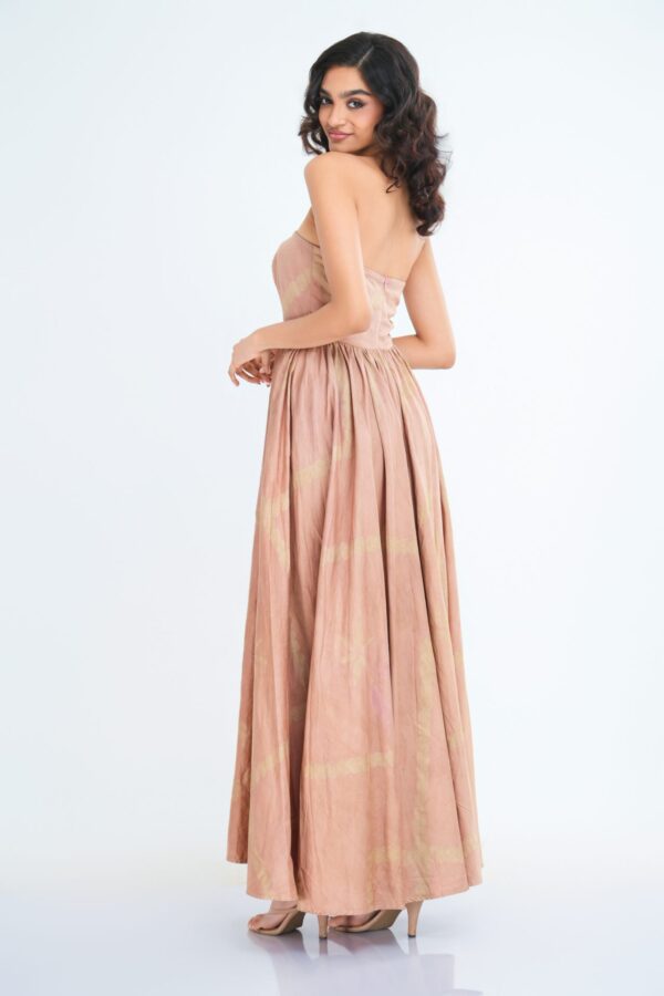 Celestia Strapless Maxi Dress in Pink Batik