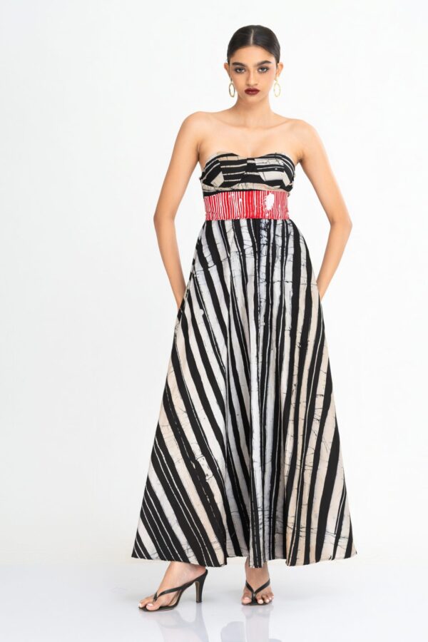 Noa Corset Batik Maxi Dress