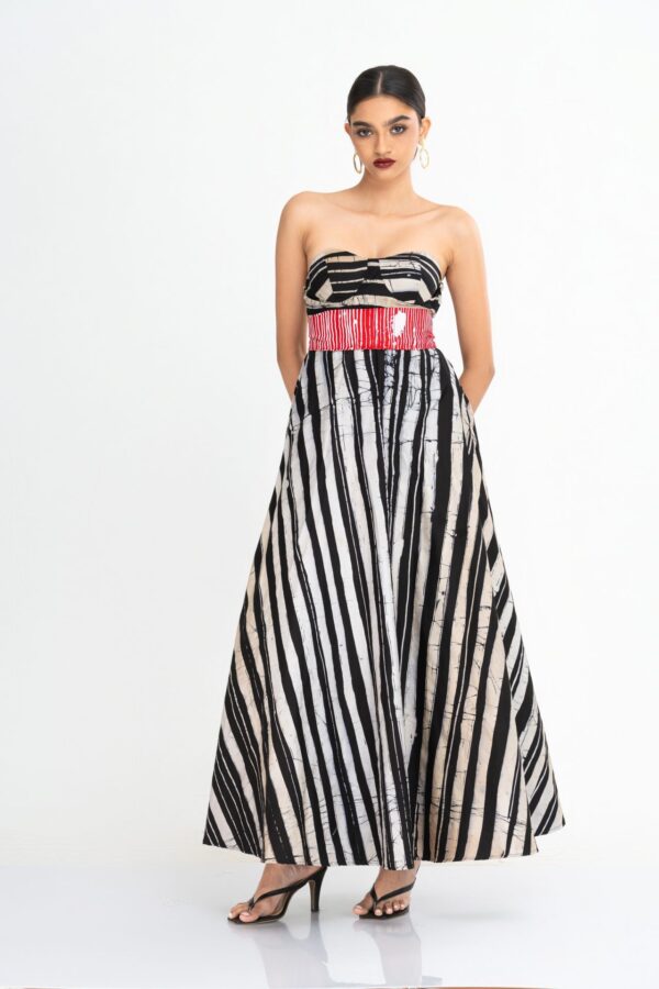 Noa Corset Batik Maxi Dress