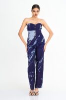Anya Strapless Corset Batik Top and Pant Set