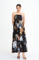 Nerina Strapless Batik Maxi Dress