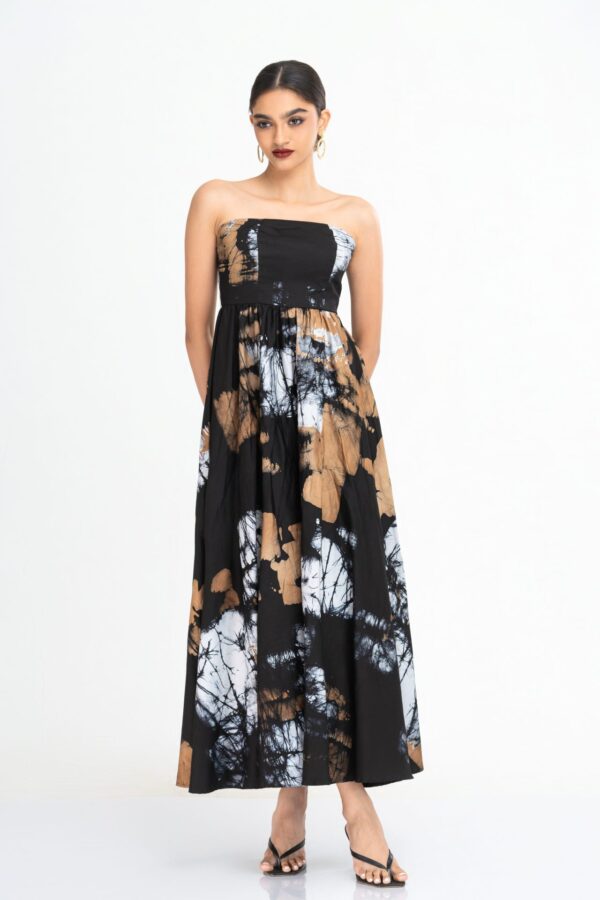 Nerina Strapless Batik Maxi Dress