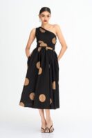 Opal One Shoulder Batik Midi Dress