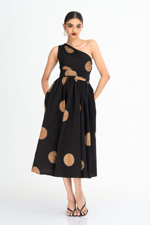 Opal One Shoulder Batik Midi Dress
