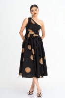 Opal One Shoulder Batik Midi Dress