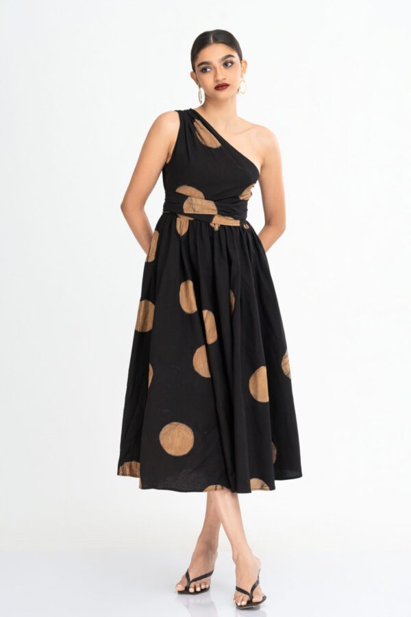 Opal One Shoulder Batik Midi Dress