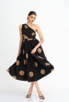 Opal One Shoulder Batik Midi Dress