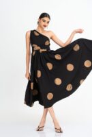 Opal One Shoulder Batik Midi Dress