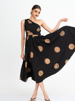 Opal One Shoulder Batik Midi Dress