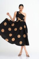 Opal One Shoulder Batik Midi Dress