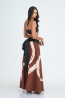Talia Brown Batik Wrap Skirt