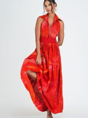 Summer Halter Neck Batik Maxi  Dress