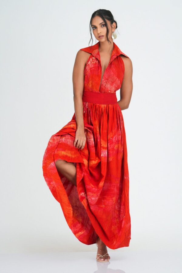 Summer Halter Neck Batik Maxi  Dress
