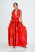 Summer Halter Neck Batik Maxi  Dress