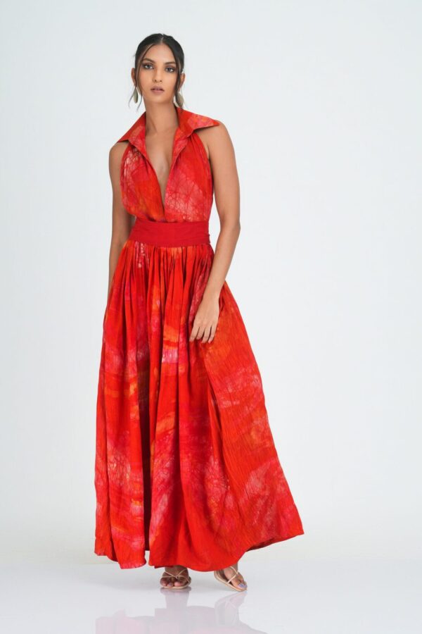 Summer Halter Neck Batik Maxi  Dress