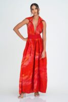 Summer Halter Neck Batik Maxi  Dress