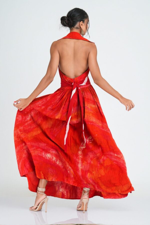 Summer Halter Neck Batik Maxi  Dress