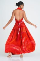 Summer Halter Neck Batik Maxi  Dress