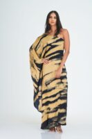 Milani Black and Gold Batik Kaftan