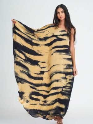 Milani Black and Gold Batik Kaftan