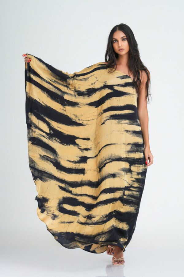 Milani Black and Gold Batik Kaftan