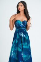 Juliet Green and Blue Corset Batik Maxi Dress